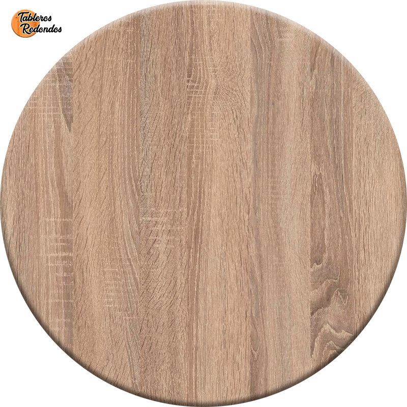 Tablero Redondo de Melamina Roble Vintage Cambrian