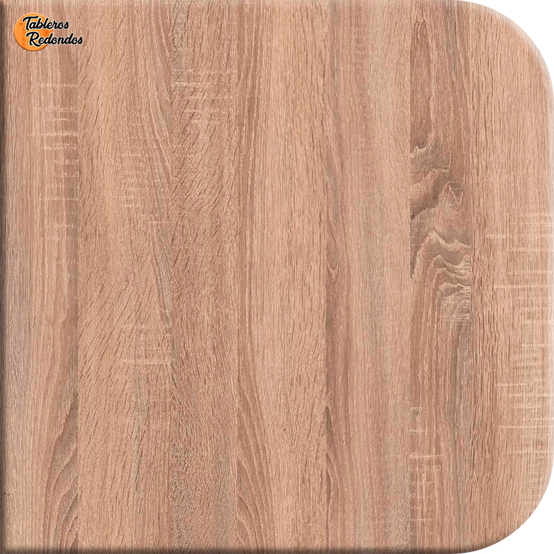 Tablero de Melamina Roble Vintage Cambrian con dos picos redondos