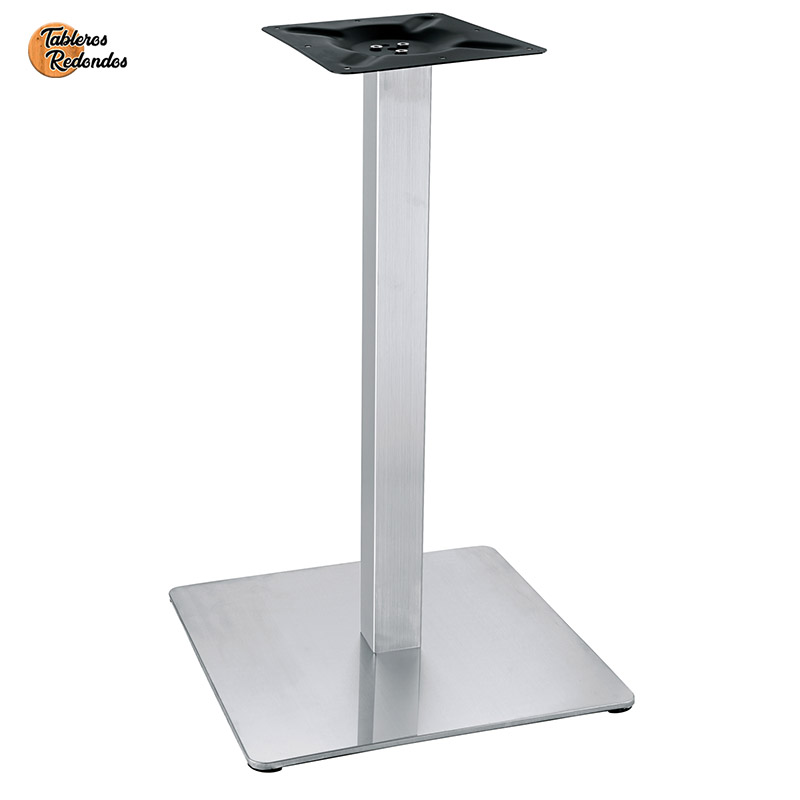 Pata para mesa cuadrada de un solo pie en acero inoxidable