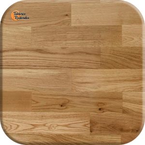 Tablero de Roble Macizo Alistonado con cuatro picos redondos