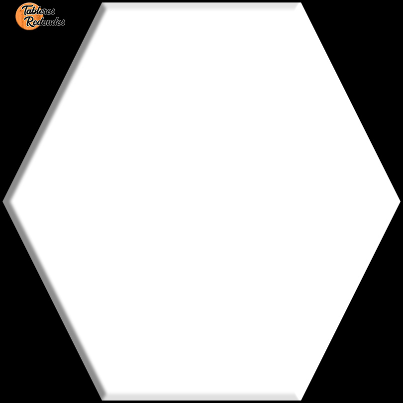 Hexágono de Melamina Blanca Lisa