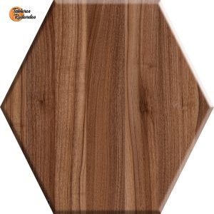 Hexágono de Melamina de Nogal Emperador