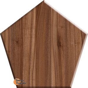 Pentágono de Melamina de Nogal Emperador