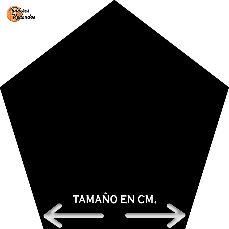 Pentágono de madera en www.tablerosredondos.es