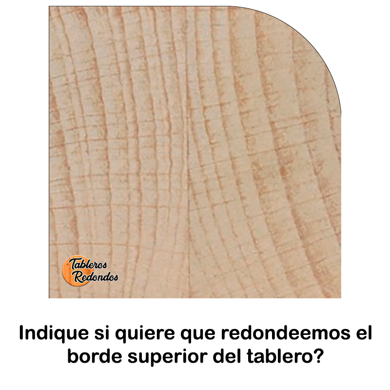 Borde redondeado en tablero de madera macizo