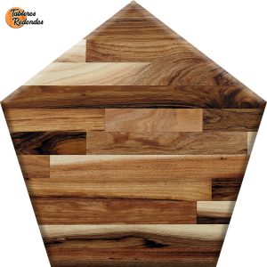 Pentágono de madera de acacia maciza