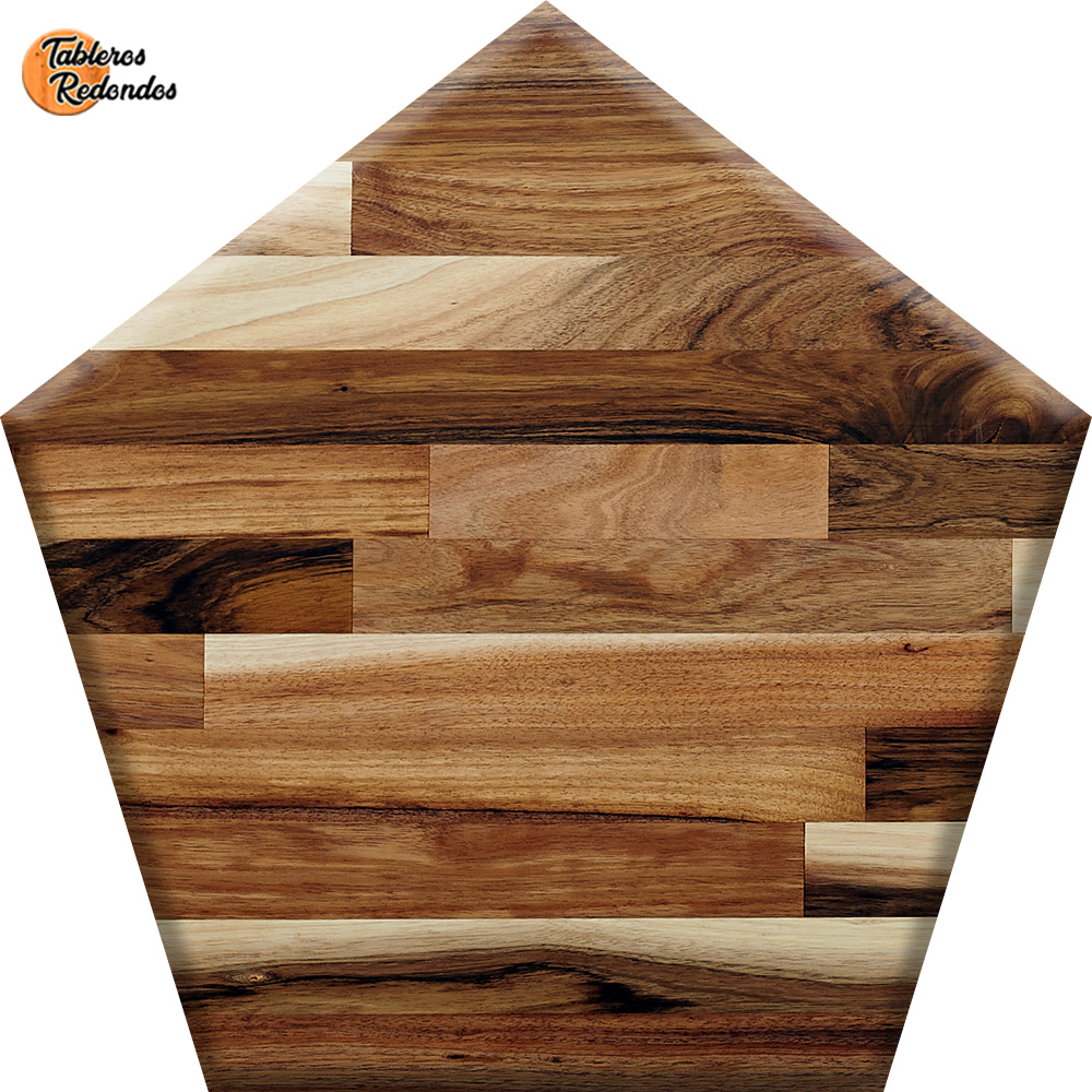 Pentágono de madera de acacia maciza