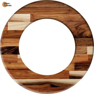 Corona circular de madera maciza de acacia
