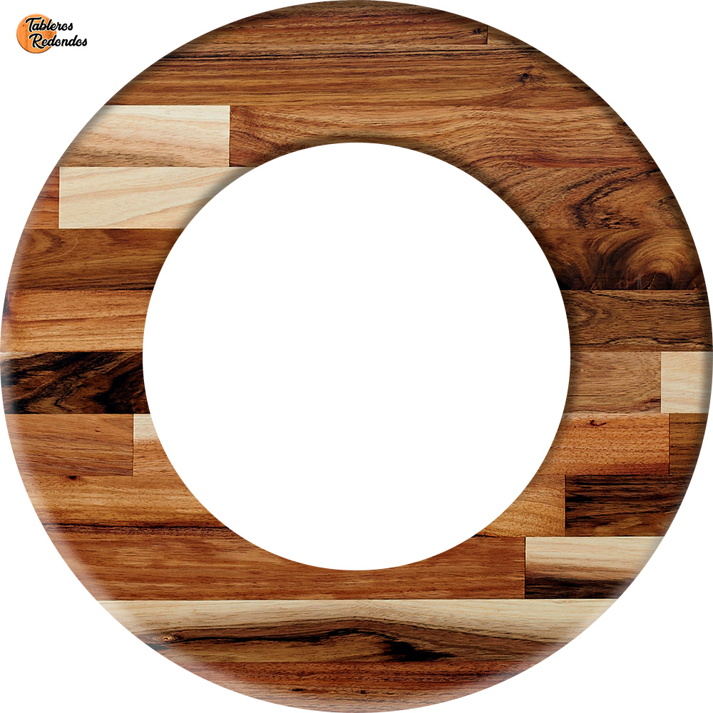 Corona circular de madera maciza de acacia