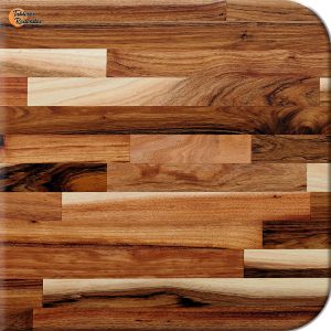 Tablero alistonado con dos picos redondos de madera maciza de acacia