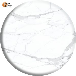 Tablero Redondo de Melamina Mármol Calacata