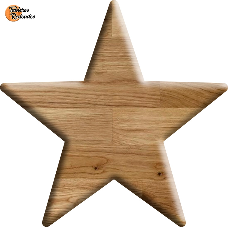 Estrella de Madera Maciza en Roble Alistonado